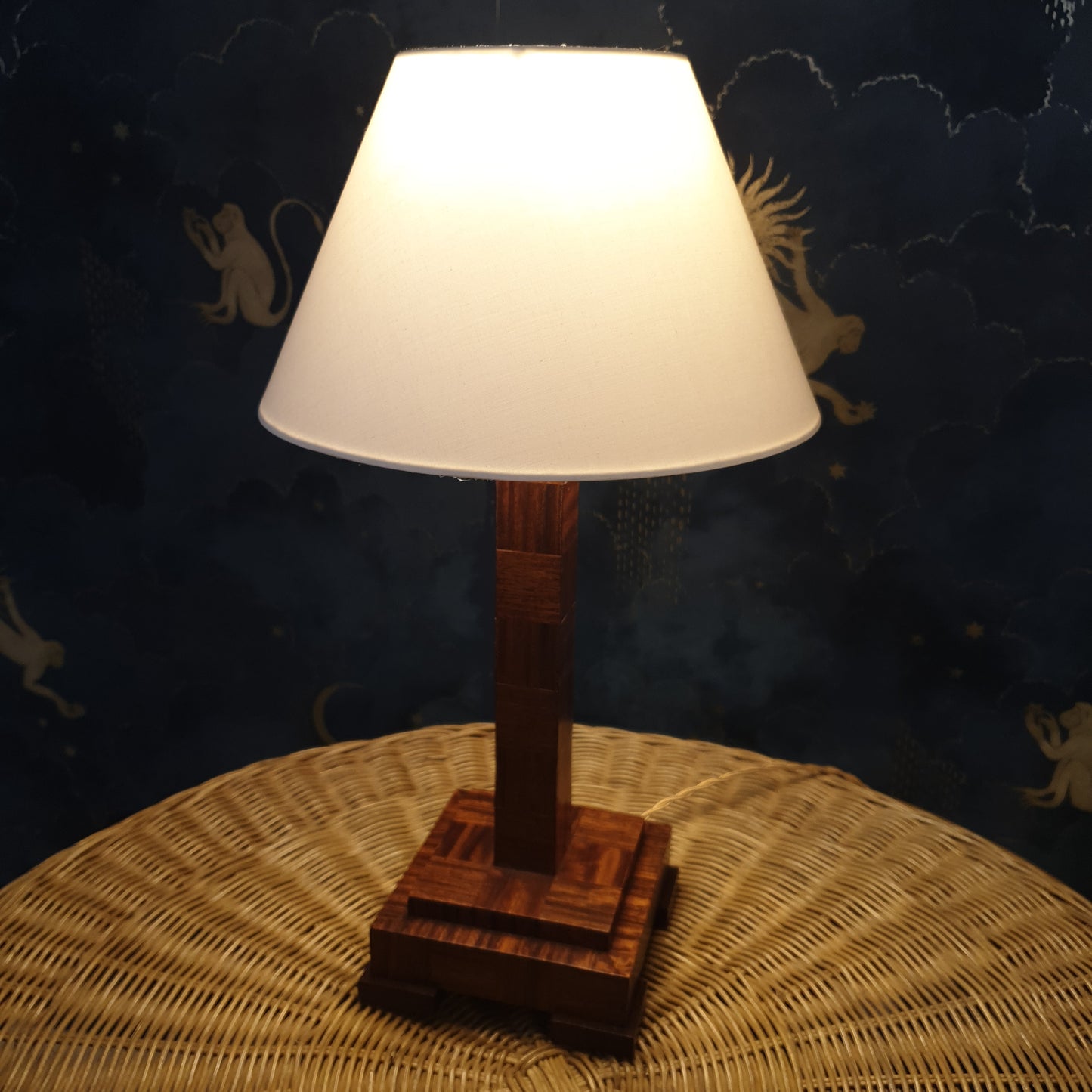 Lampe art déco en marqueterie