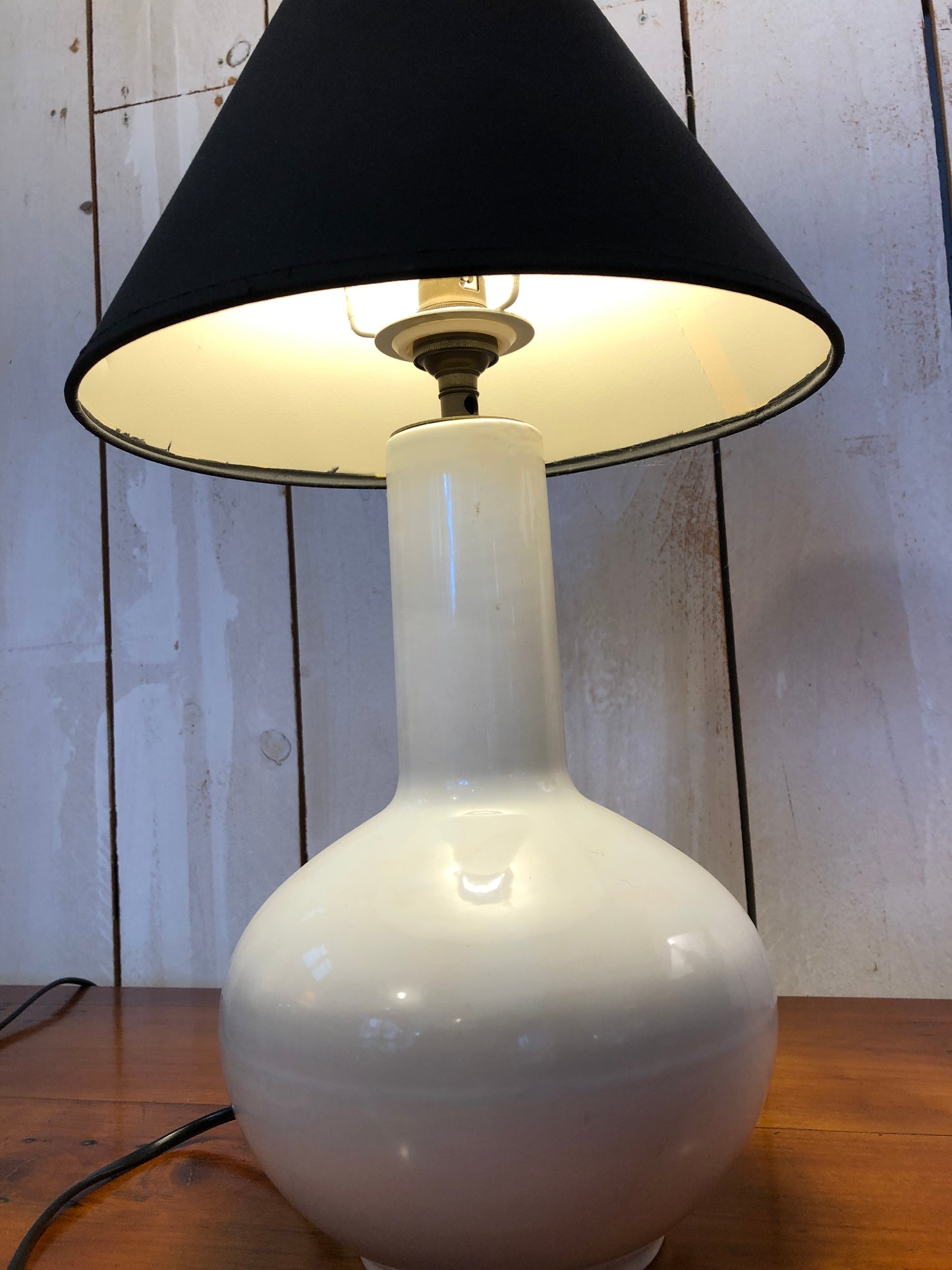 Lampe en Céramique forme balustre de la Faïencerie de Charolles année 50